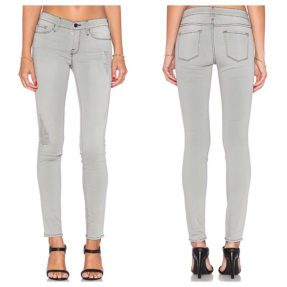 Frame Le Skinny de Jeanne Jeans in Rip Grey